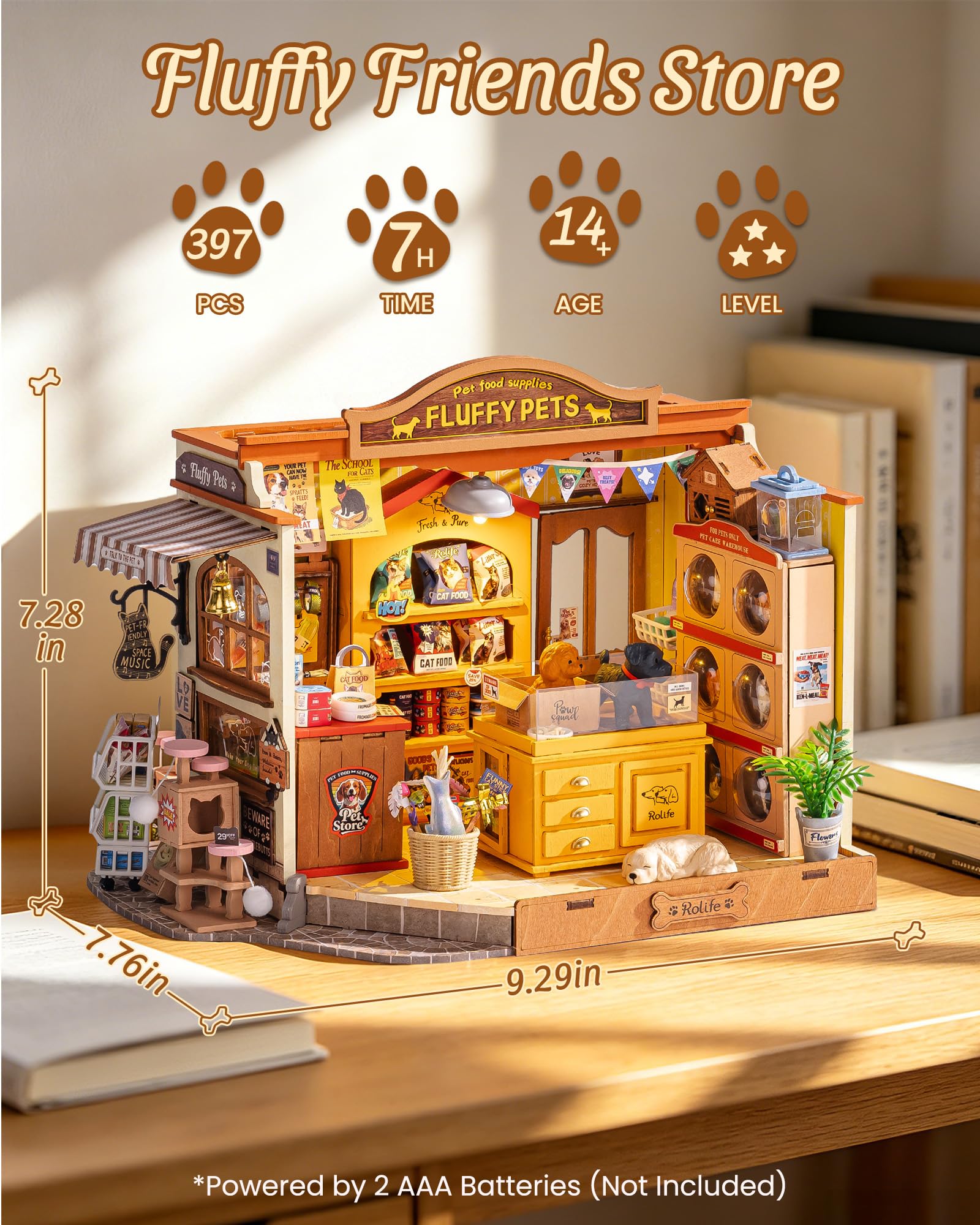 Amazon | Rolife Pet Store DIY ミニチュアドールハウスキット 大人へ